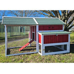 Poulailler Deluxe rouge toit shingle vert 10 à 12 poules V3.0